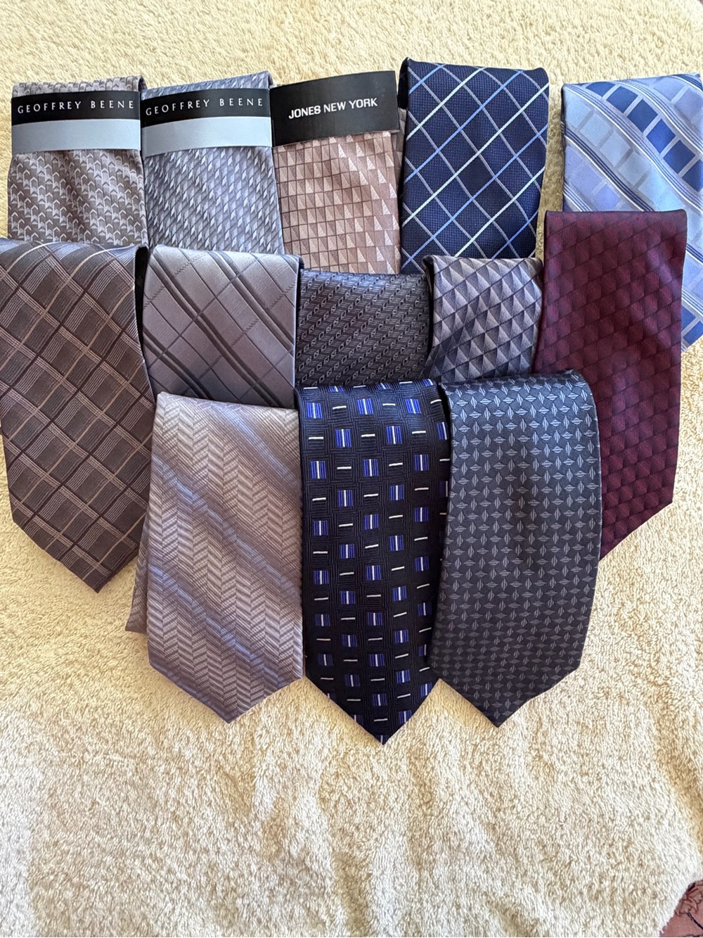 Men's Neck Tie Bundle - Blue, Gray, Burgundy